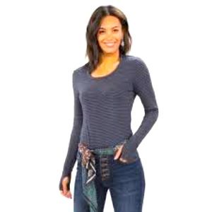 Cabi Long Sleeve Strip Tee Style 3808